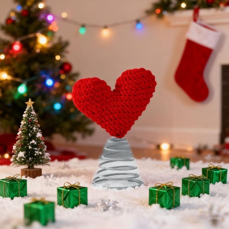 Star Tree Topper - Spring Loaded Heart Christmas Tree Toppers