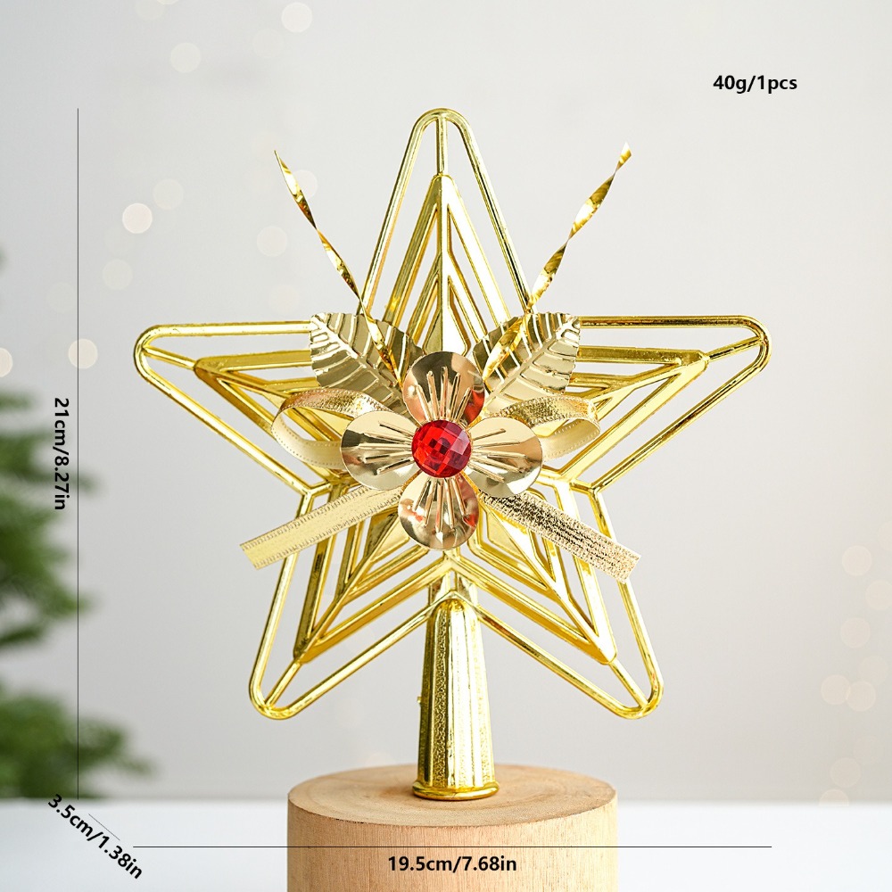 Star Tree Topper - Plastic Star Topper Electroplated Bright Surface