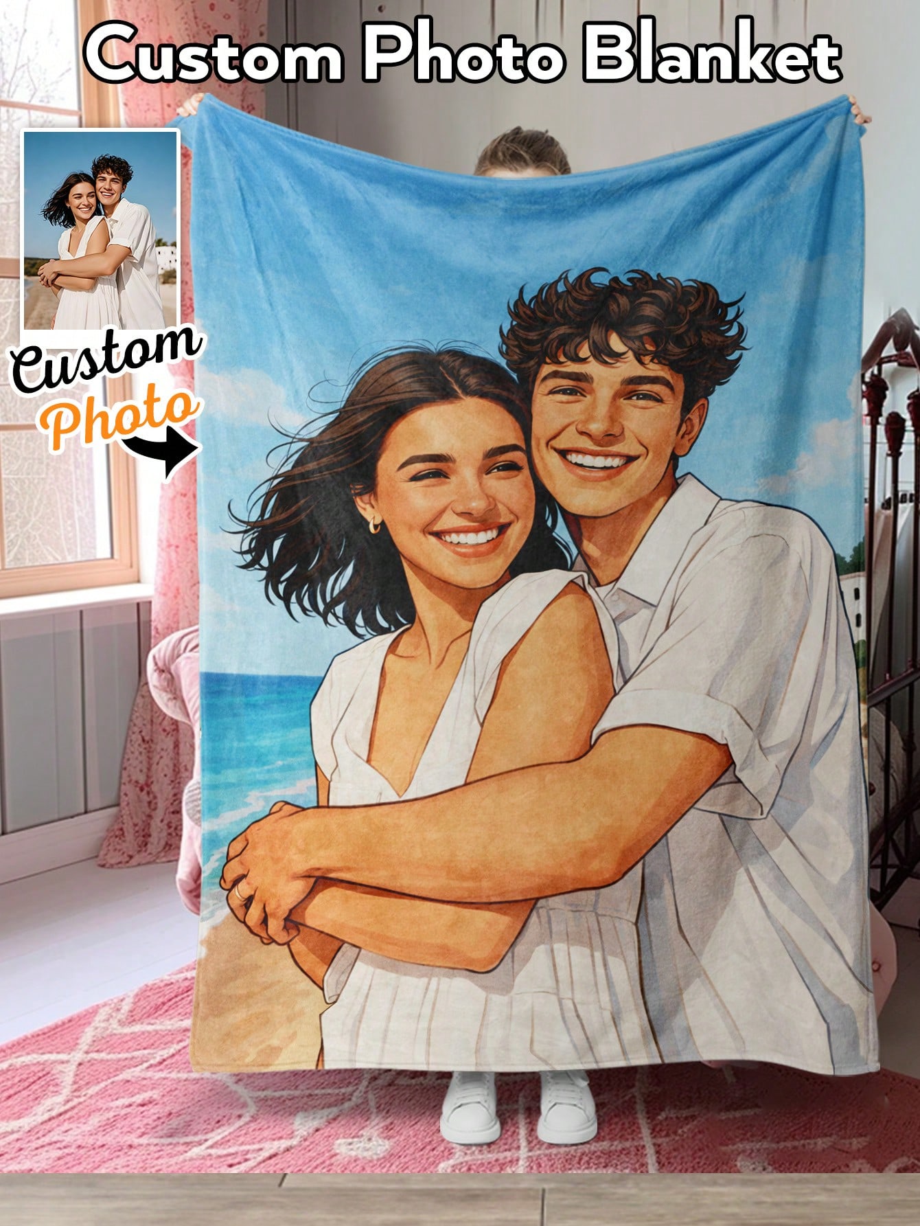 Custom AI Style Photo Blanket  - Christmas Throw Blanket ulasan dan harga