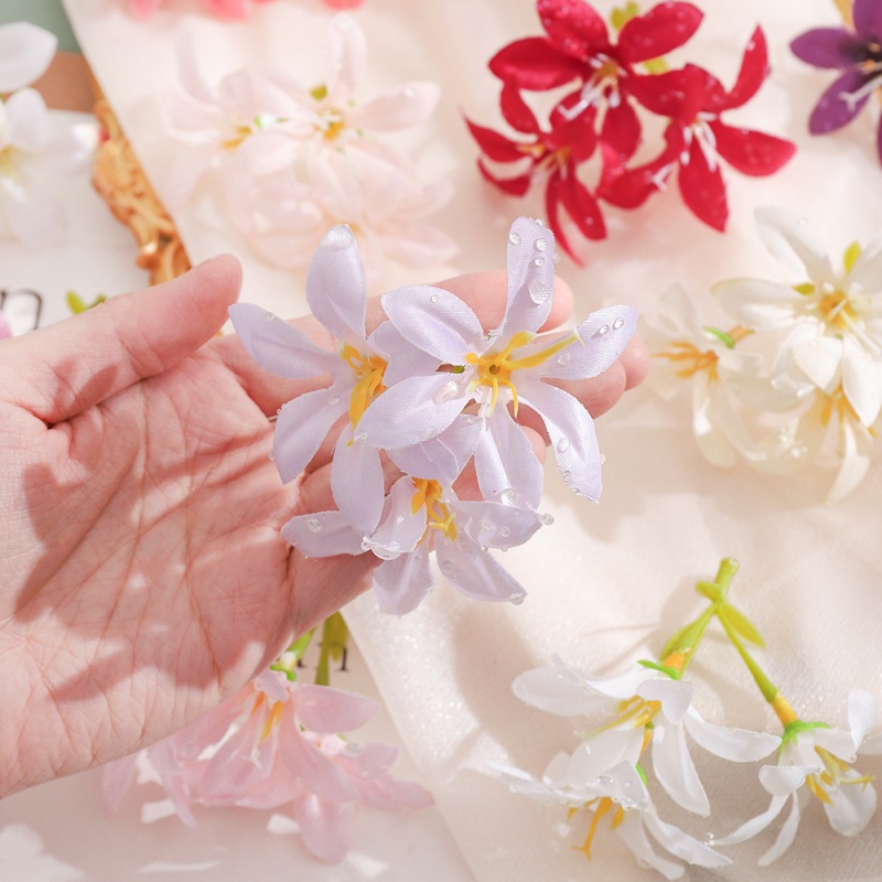 10Pcs Artificial Flower Heads  - Christmas Wreath Fake ulasan dan harga