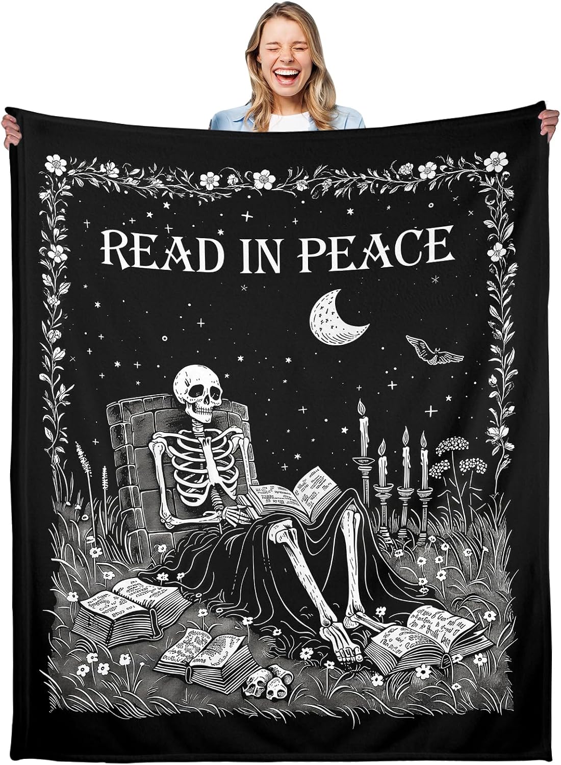 Gothic Ghost Reading Book Blan - Christmas Throw Blanket ulasan dan harga