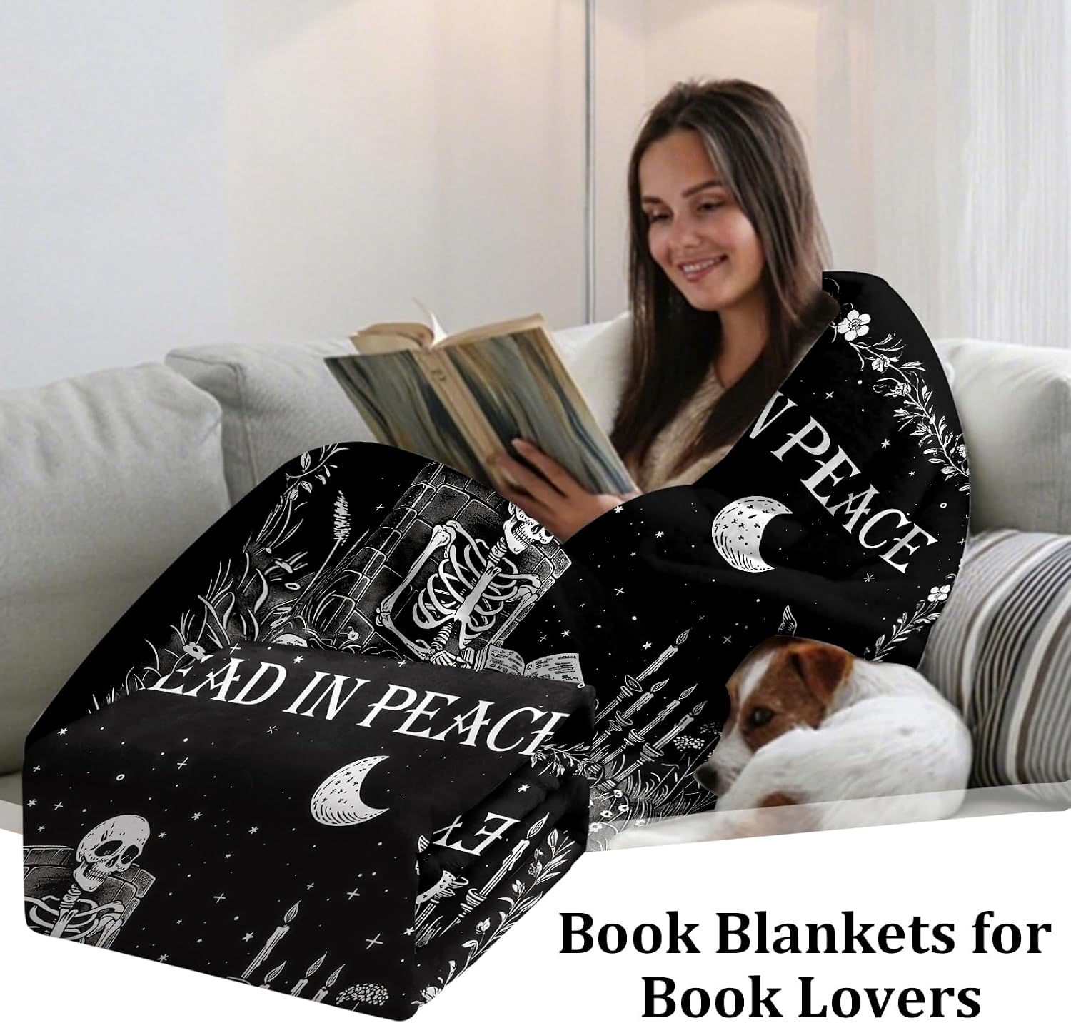 Gothic Ghost Reading Book Blan - Christmas Throw Blanket ulasan dan harga