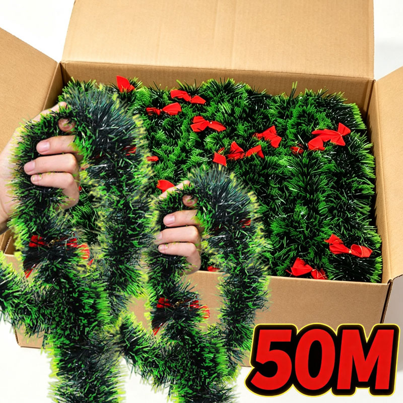 Christmas Light Green Tinsel G - Tinsel Garland Decoration ulasan dan harga