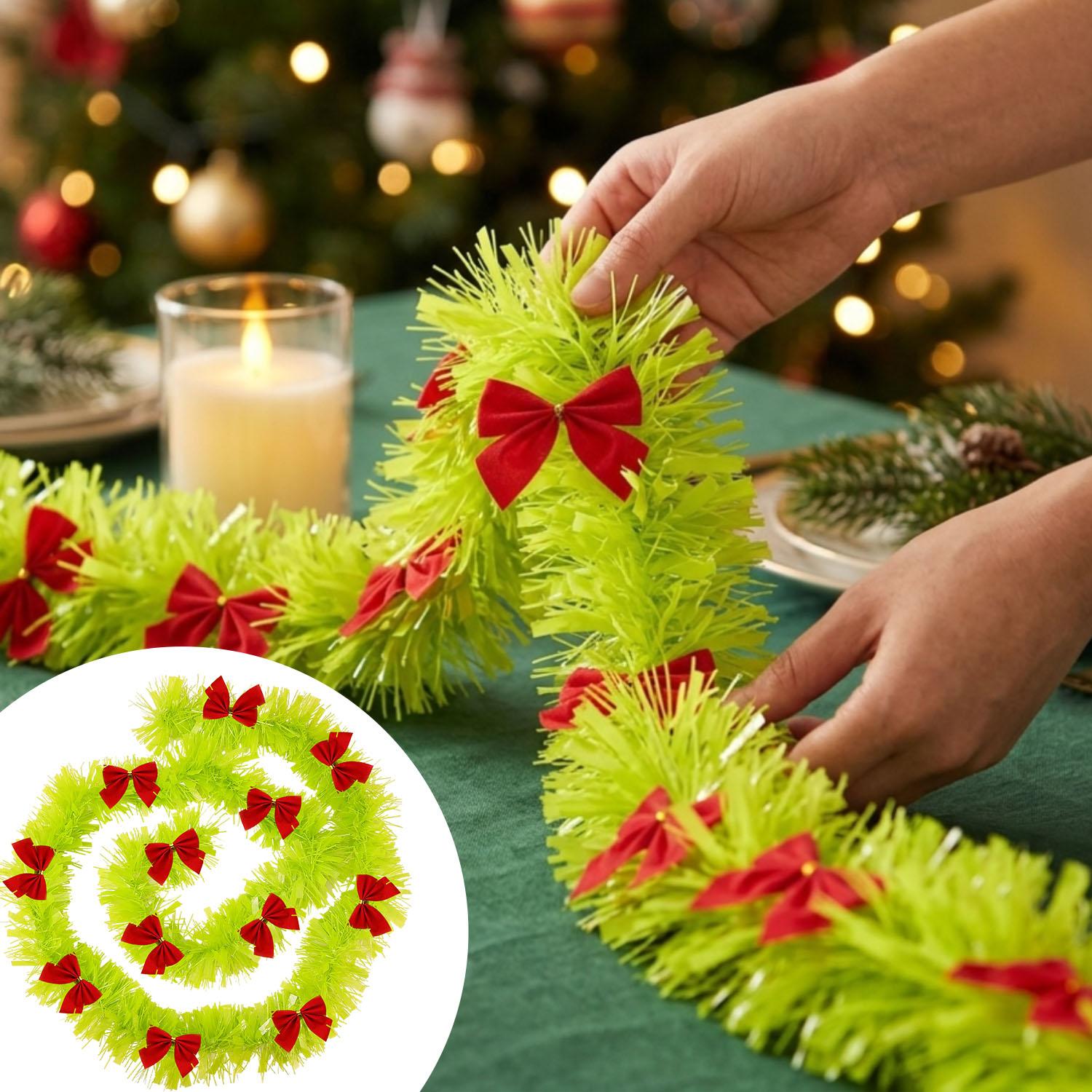Christmas Light Green Tinsel G - Tinsel Garland Decoration ulasan dan harga